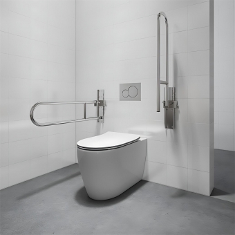 fold-up stainless steel toilet handrail adjustable height